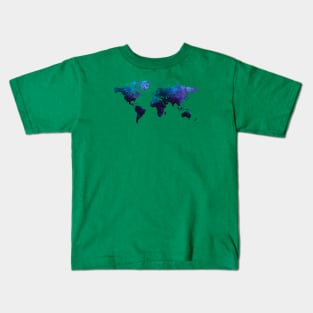 Galaxy World Map Kids T-Shirt